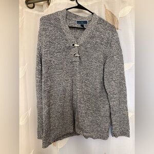 Karen Scott Charcoal Cardigan with Toggle Detail